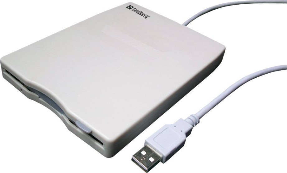 USB Floppy Mini Reader, White/Grey