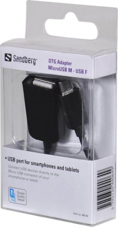 OTG Adapter MicroUSB M - USB F, Black