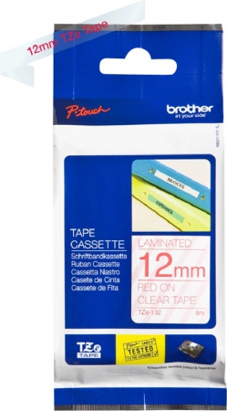 Brother TZe tape 12mmx8m red/clear