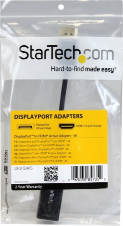 STARTECH DP2HD4KS DP 1.2 to HDMI 1.4 (Ac