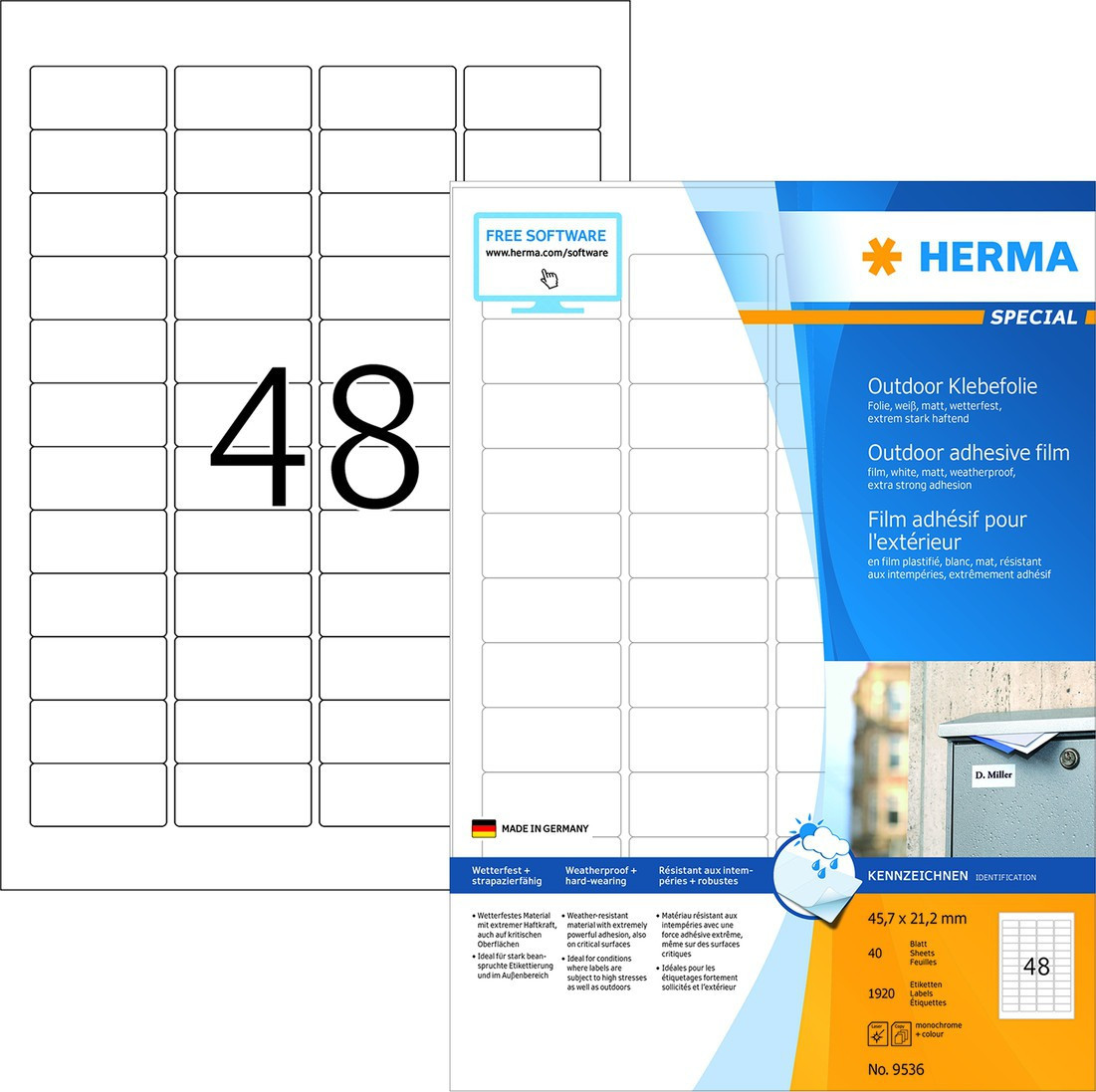 Herma Utendrsetiketter 45,7x21,2 (1920)