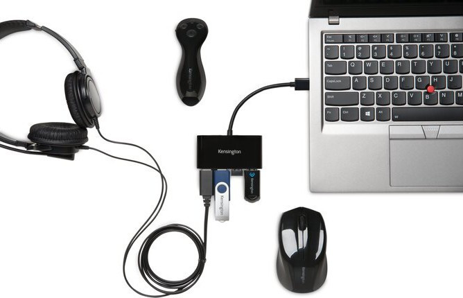 Kensington UH4000 USB 3.0 4-Port Hub, Black