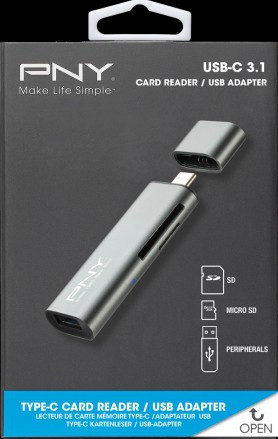 PNY USB-C Kortleser - USB Adapter Gr
