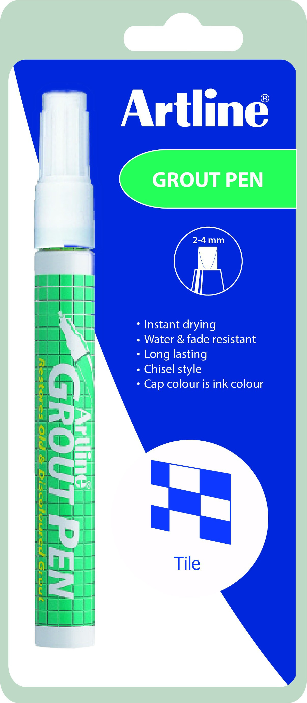 BildeArtline Grout 419/1B Merkepenn Blister Hvit