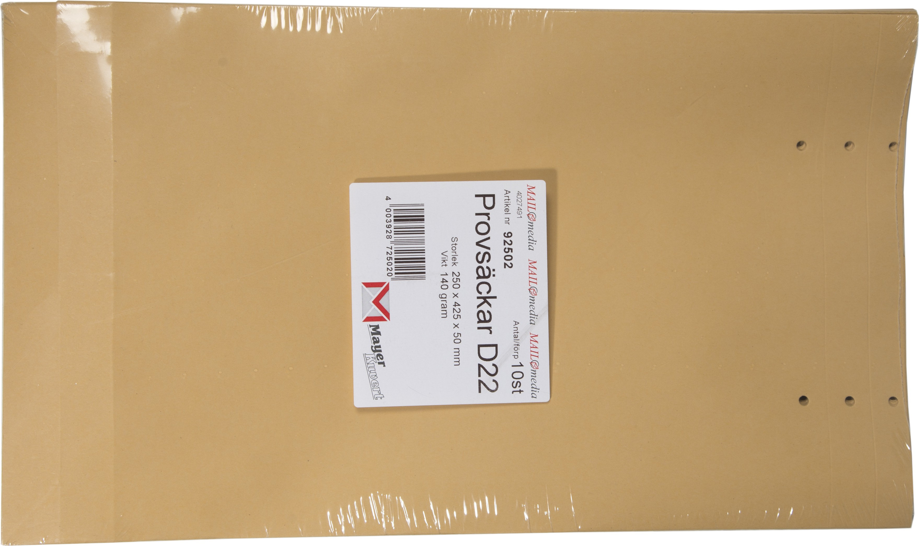 BildeBngers D22 Vareprvepose uten klaff 250x425x50mm brun (10)