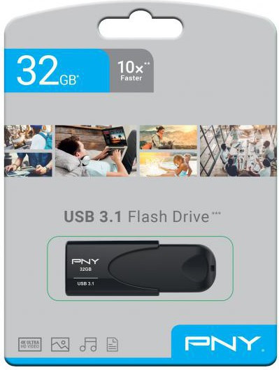 BildePNY USB 3.1 Attache 4 32GB Minnepenn Sort