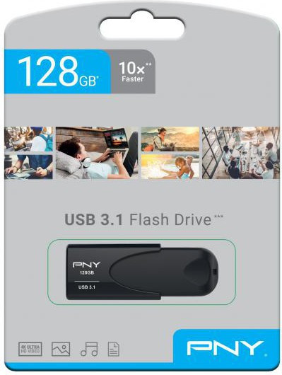 BildePNY USB 3.1 Attache 4 128GB Minnepenn Sort
