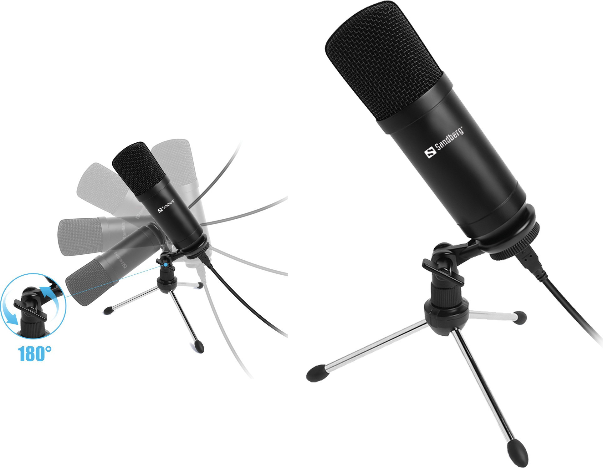 BildeSandberg Streamer USB Desk Microphone, Black