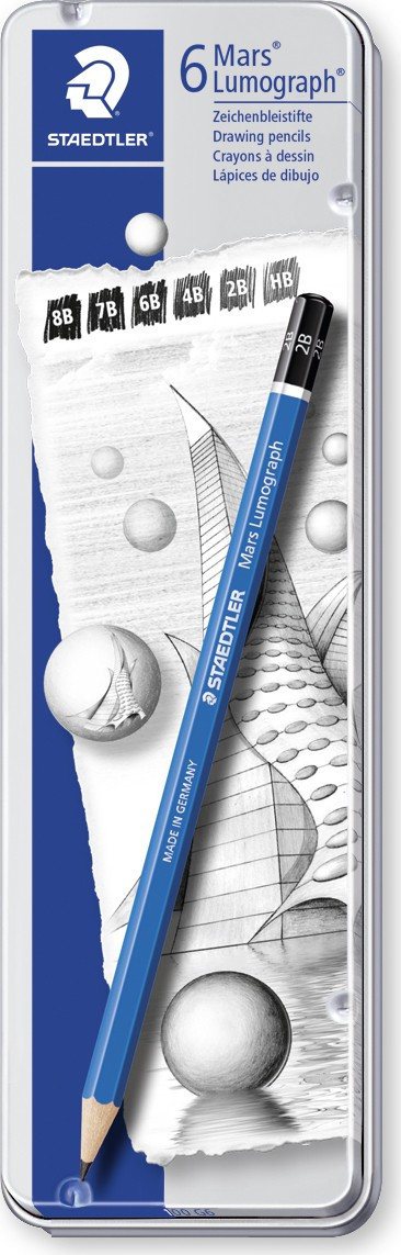 BildeSTAEDTLER Blyant Mars Lumograph assortert (6)
