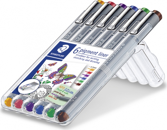 STAEDTLER Fineliner Pigment Liner 0,5mm ass (6)