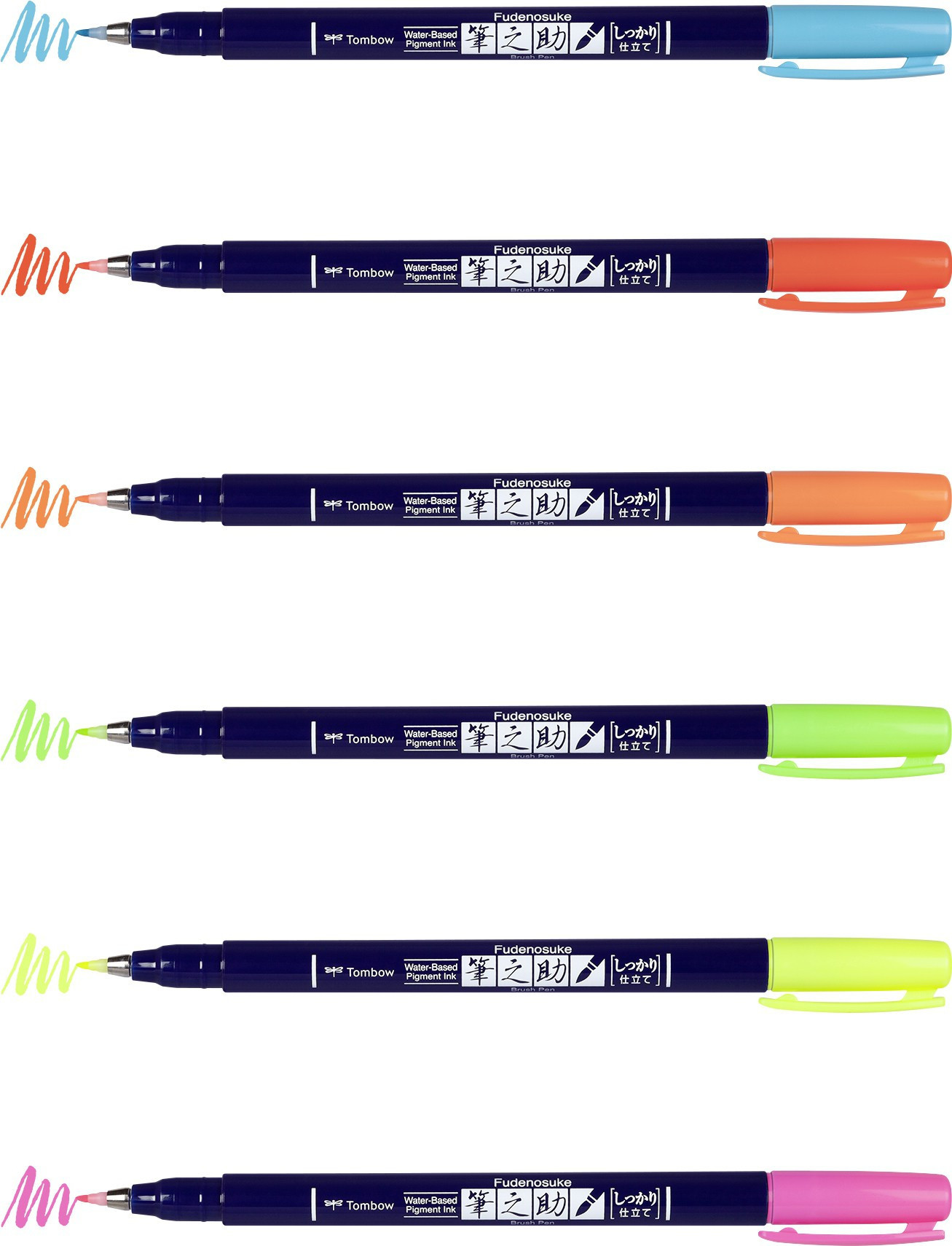 Tombow Fudenosuke penn hard display neon (48)