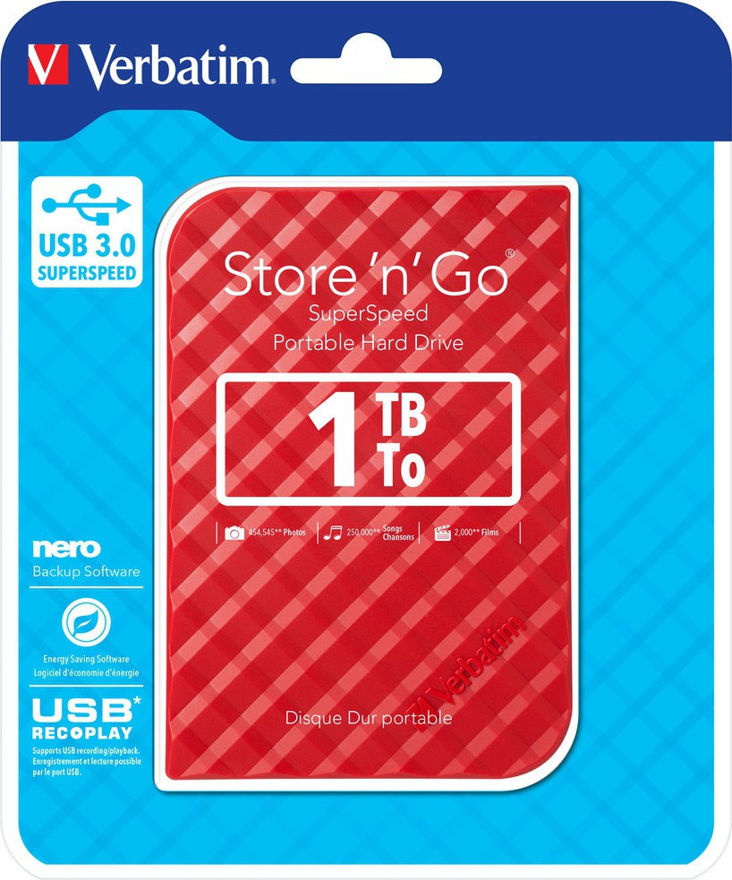 Bilde1TB Hard Drive 2,5'' Store N Go red