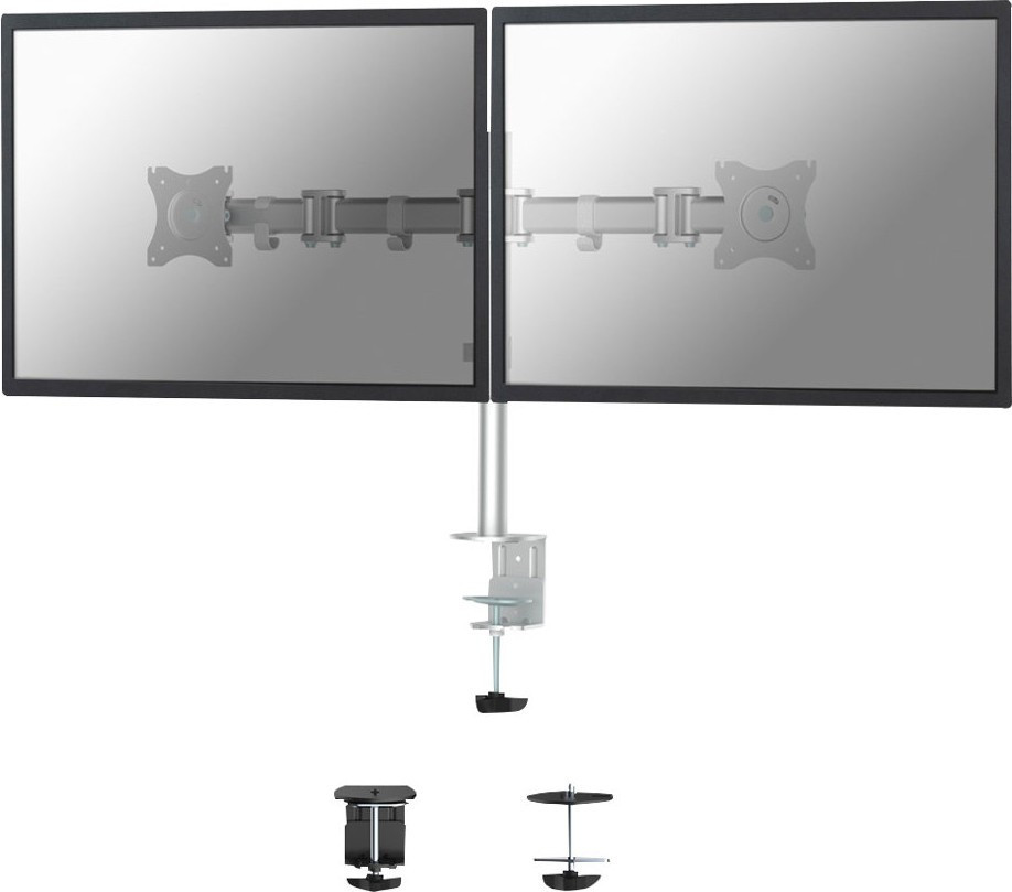 BildeNEWSTAR Flat Desk Mount 2 screens Silver