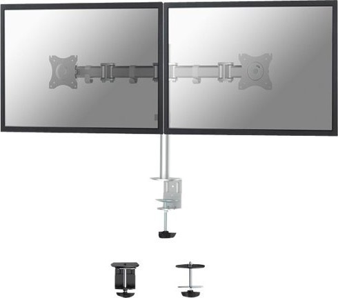 NEWSTAR Flat Desk Mount 2 screens Silver