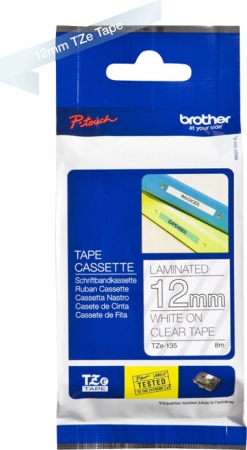 Brother TZe tape 12mmx8m white/clear