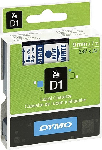BildeDymo Teip D1 9mmx7m bl/hvit