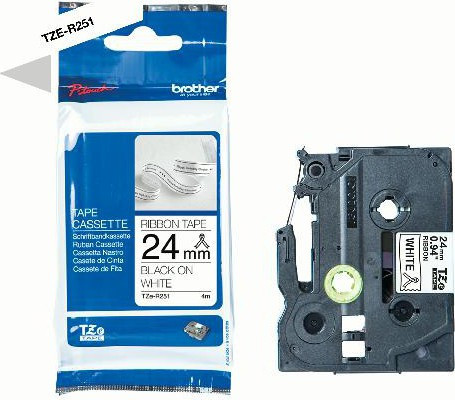BildeBrother TZe-R251 Black on white ribbon tape 24mm wide