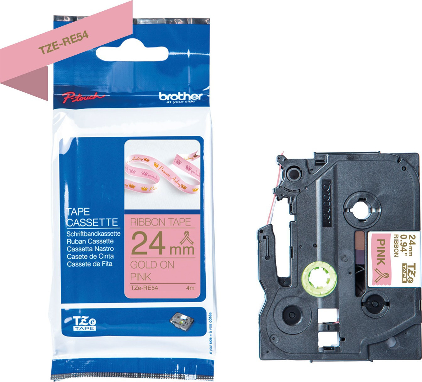 BildeBrother TZeR satin tape 24mm x 4m Gull p rosa