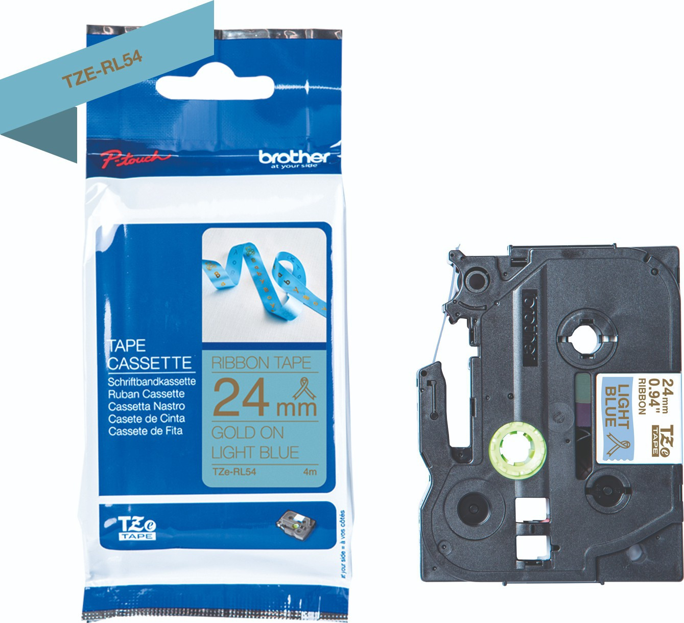 BildeBrother TZeR satin tape 24mm x 4m Gull p lysebl
