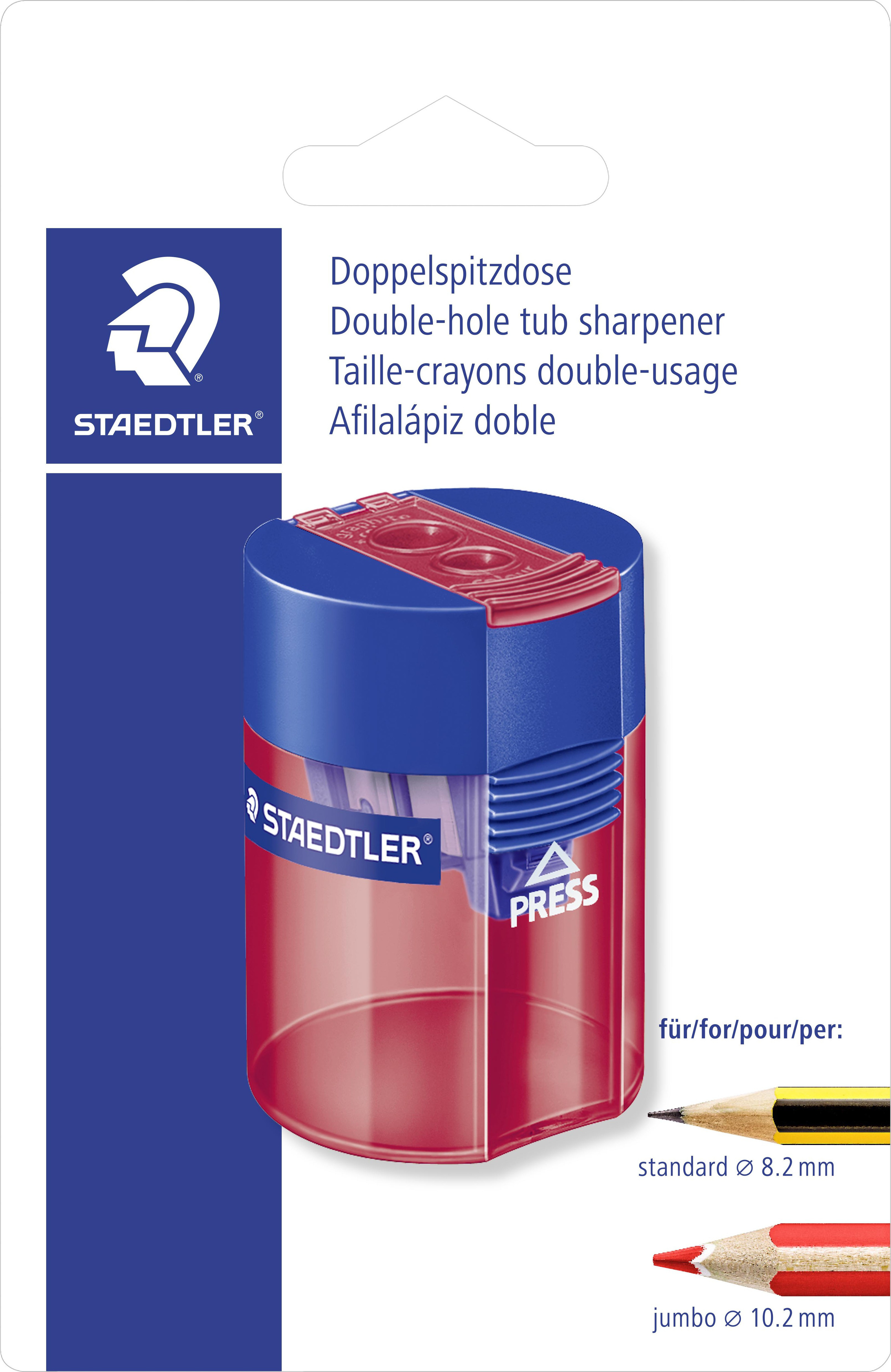 STAEDTLER Blyantspisser m/holder dobbelt hull trans blister