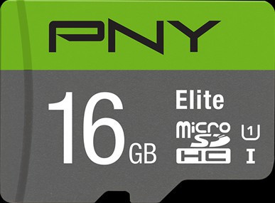 BildePNY Micro SDHC Minnekort Elite 16GB Class 10 m/adapter