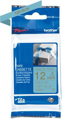 Brother TZeR satin tape 12mm x 4m Gull p lysebl