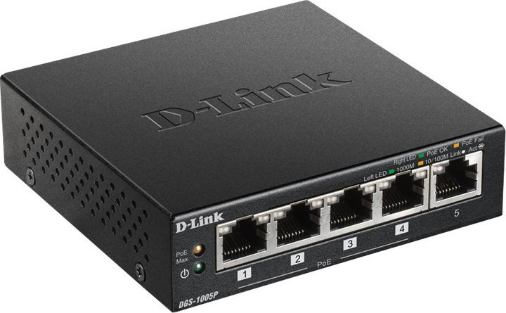 D-LINK 5-Port Desktop Gigabit PoE+ Switch