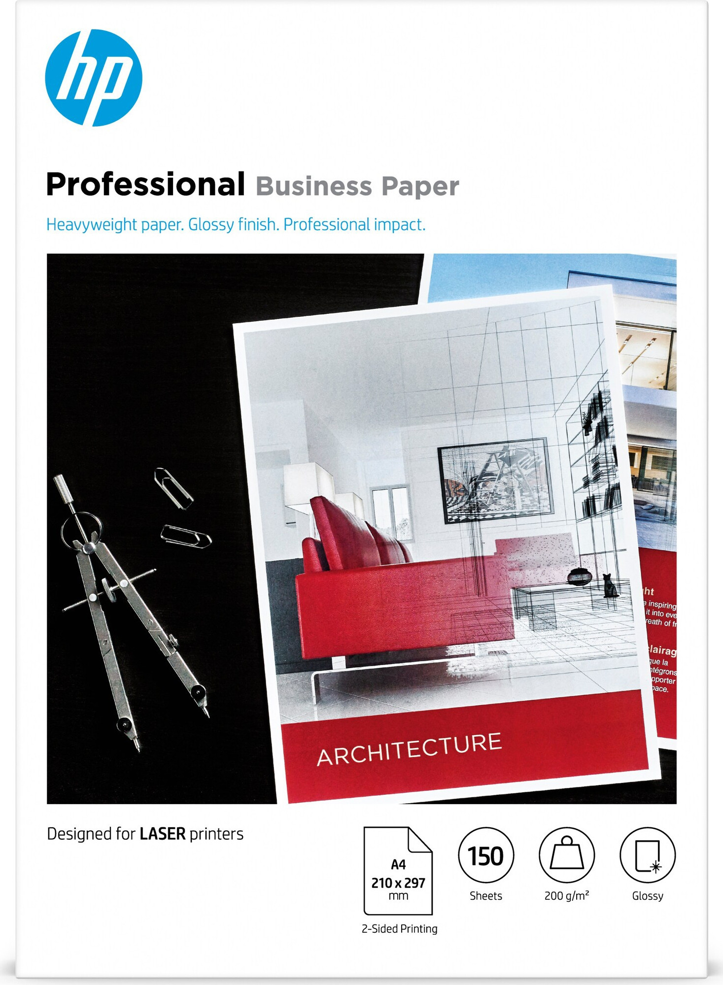 BildeHP A4 Laser Professional Business blankt papir 200g 