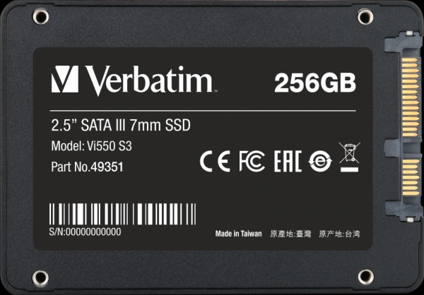 Verbatim Vi550 S3 SSD 2.5e  SATA III 7mm 256GB