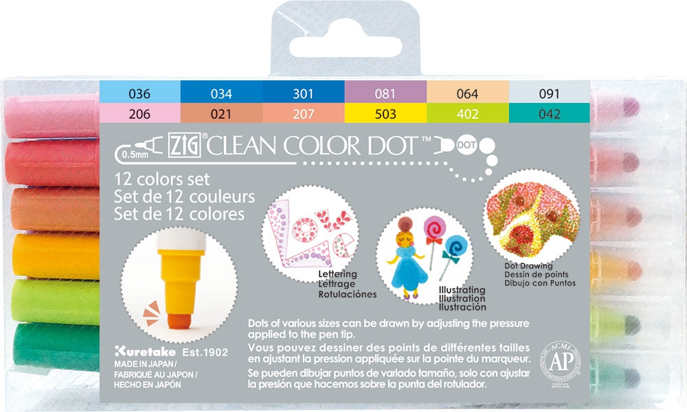 BildeZig Clean Color DOT 12 color set