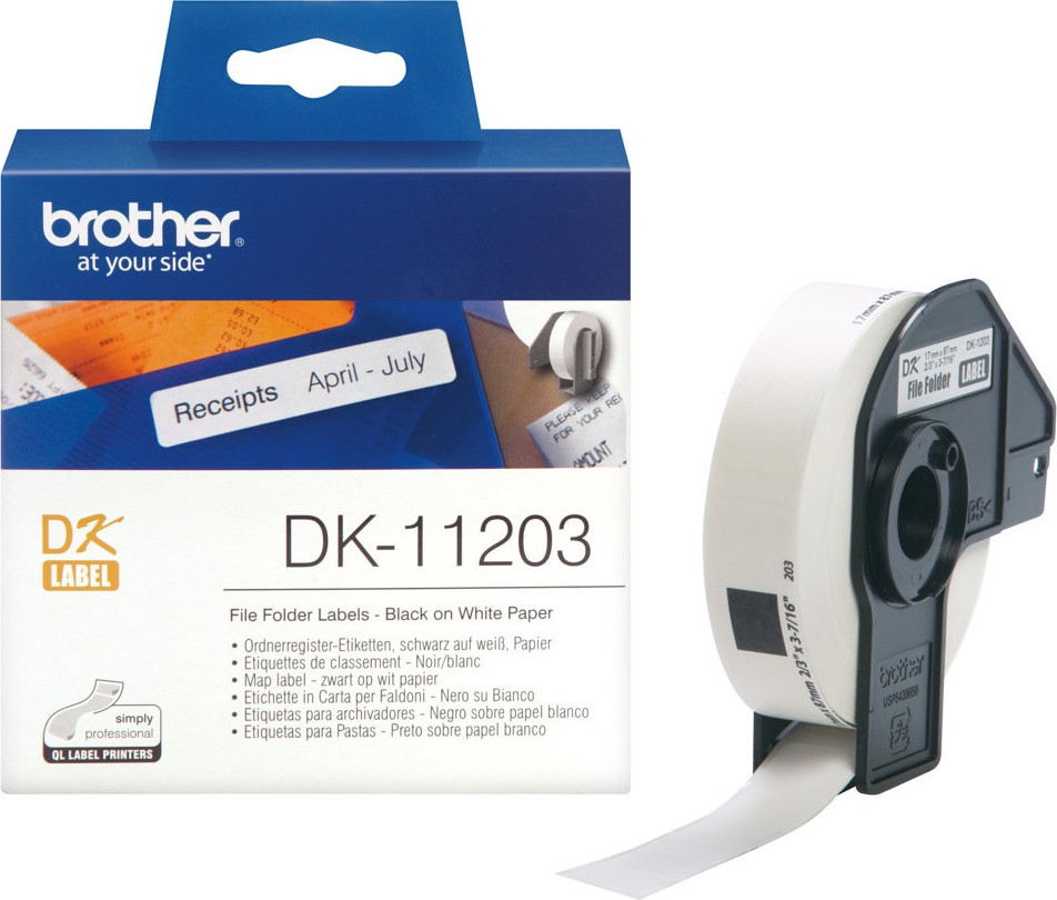 Brother Etikett for arkivmapper 17x87mm hvit (300)