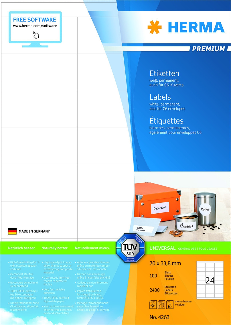 BildeHerma Etiketter Premium 70,0x33,8 (100)