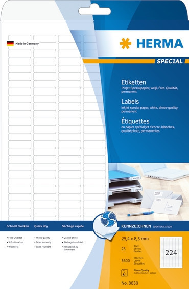 BildeHerma Etikett Inkjet 25,4x8,5 (25)