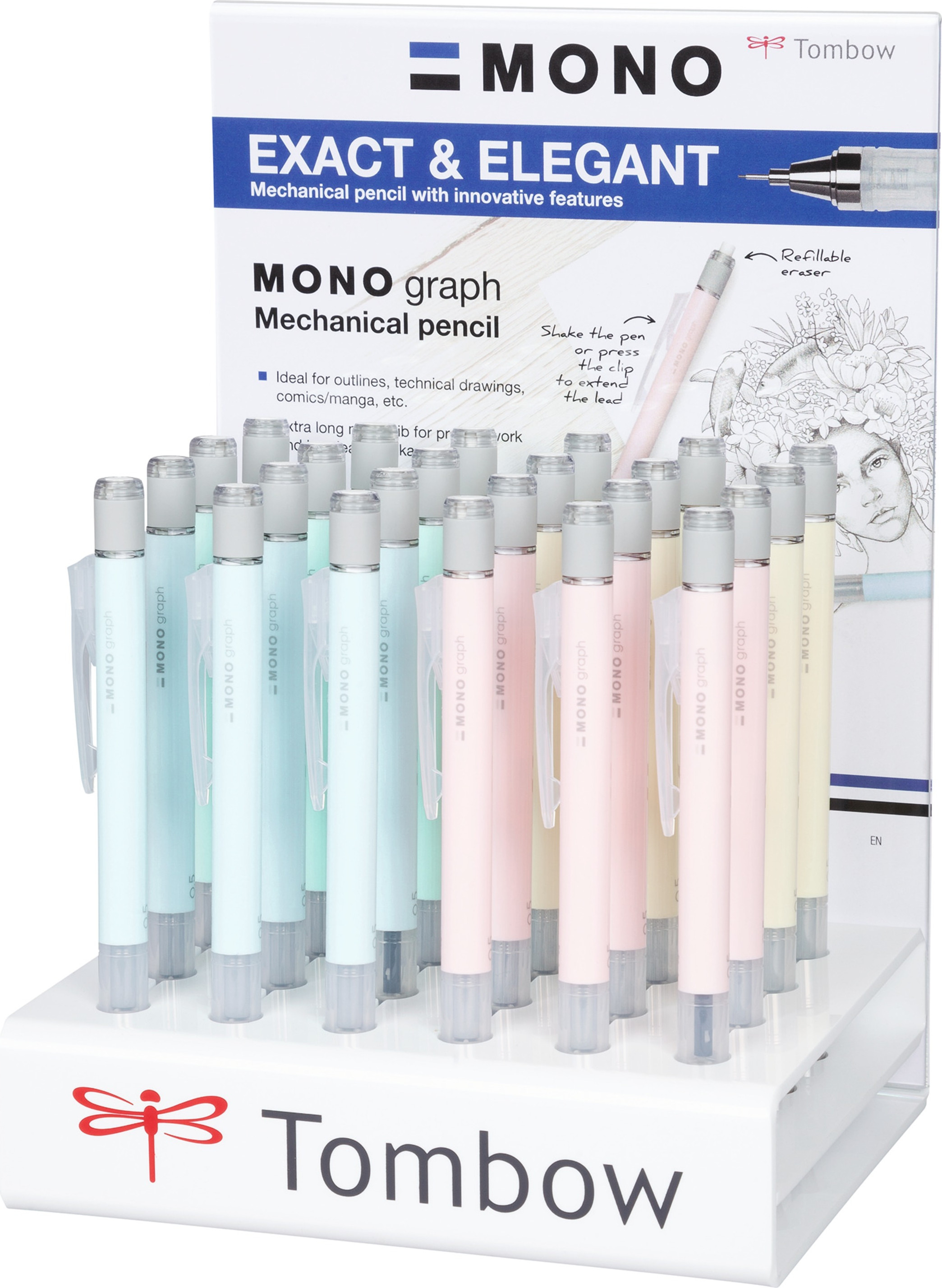 BildeTombow mechanical pencil MONO graph 0,5 pastel display (24)