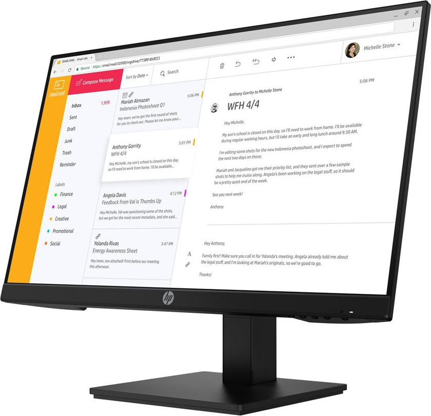 Bilde23.8'' HP Monitor P24h G4 (height.adjust), Black