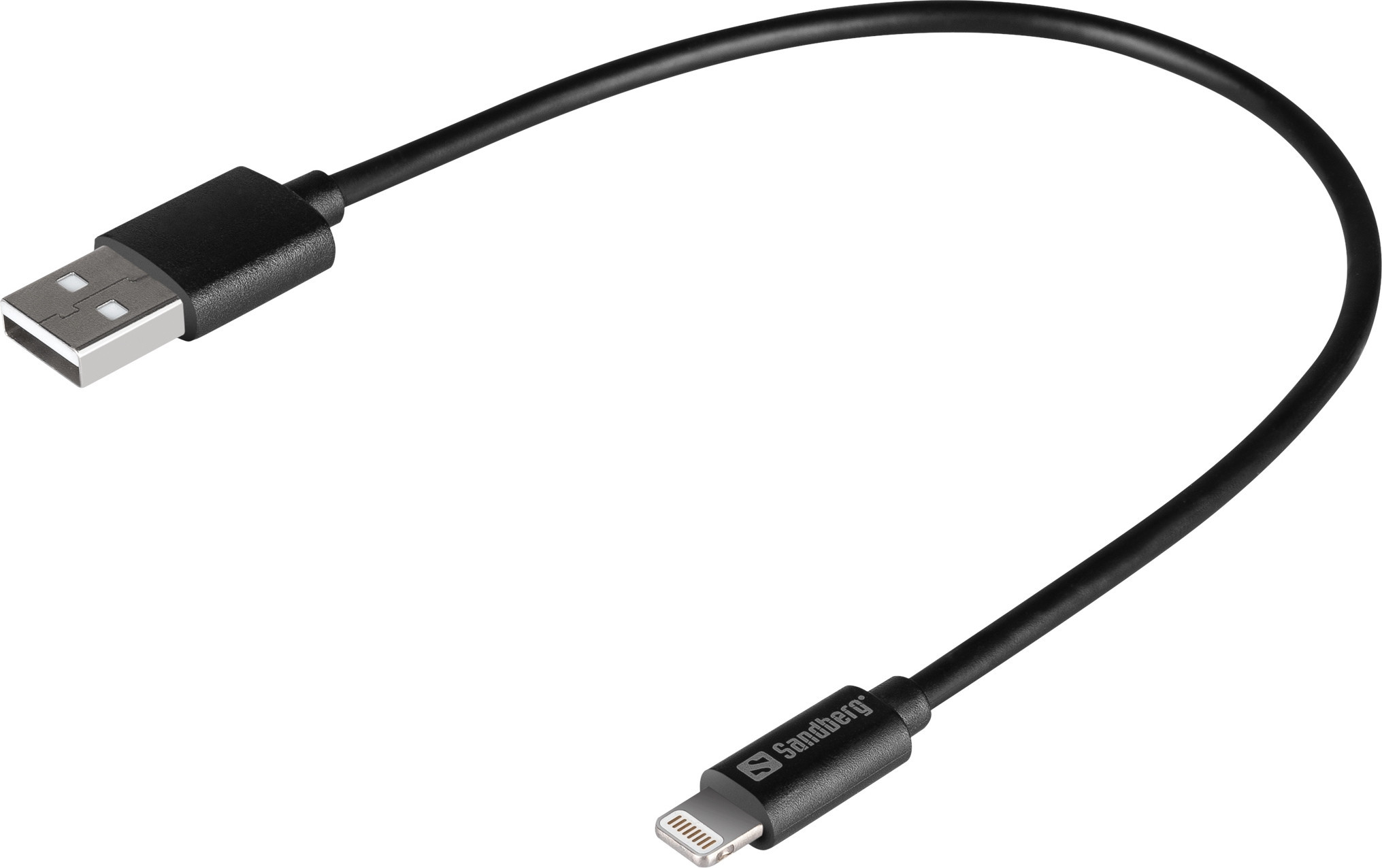 BildeSandberg USB-A to Lightning, Black (0.2m)
