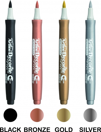 Artline Decorite Brush Modern Metallic 4-pk