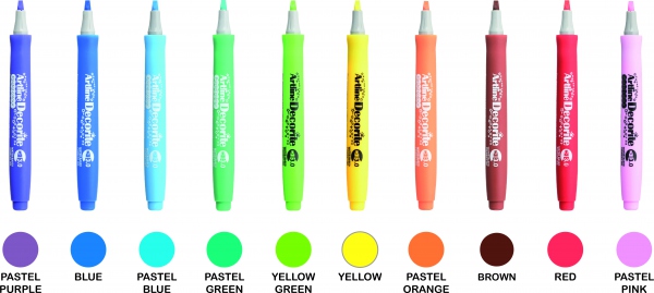 Artline Decorite Flat Pastell 10-pk