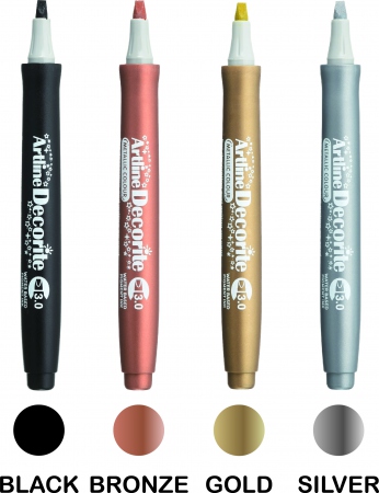 Artline Decorite Flat Modern Metallic 4-pk