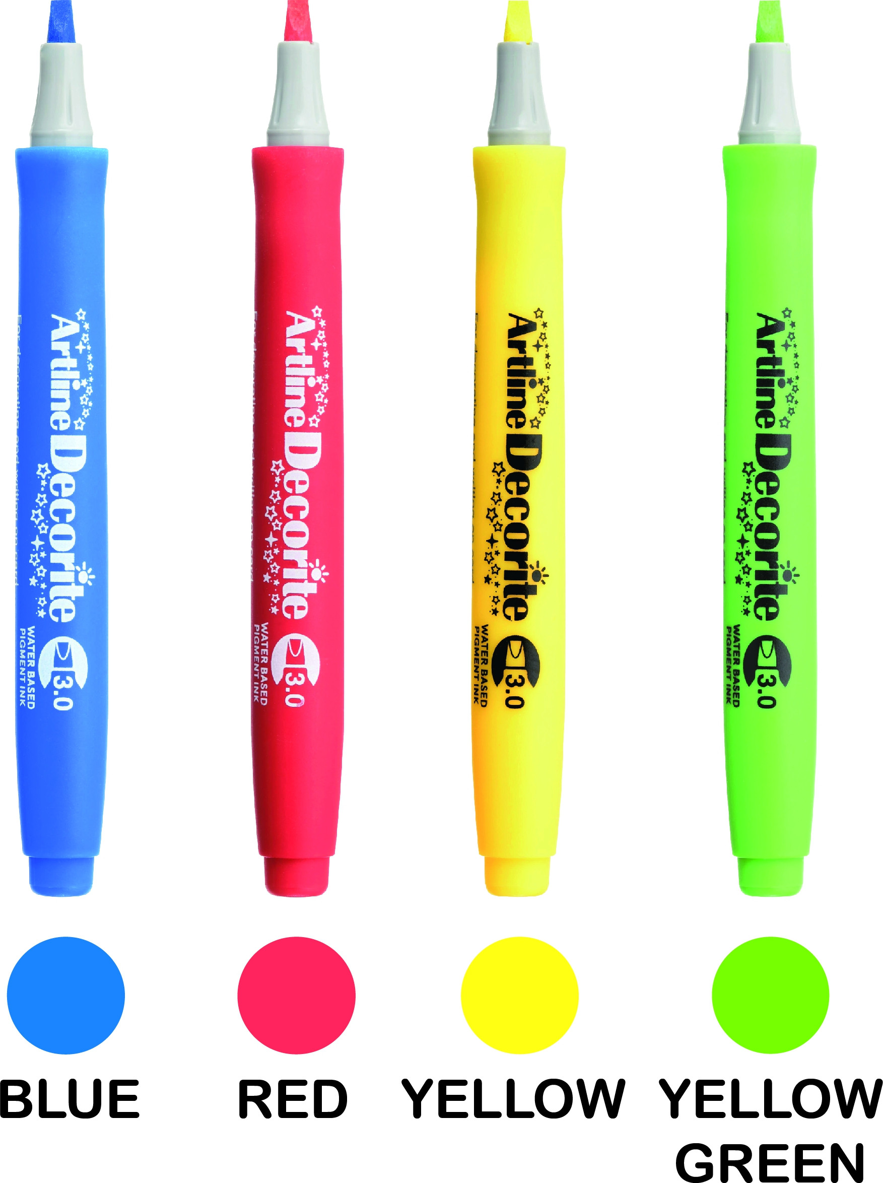 Artline Decorite Flat Tropical 4-pk