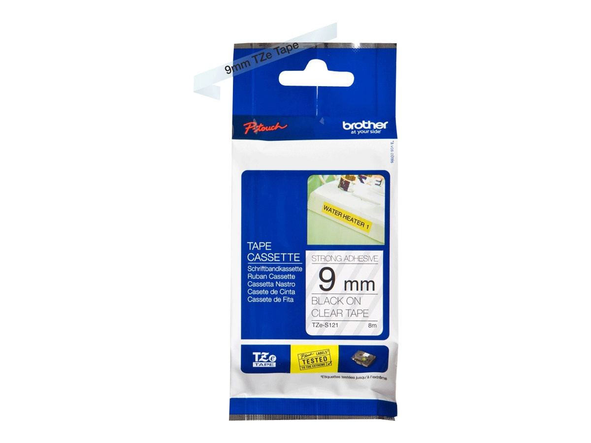 TZeS tape 9mmx8m strong black/clear
