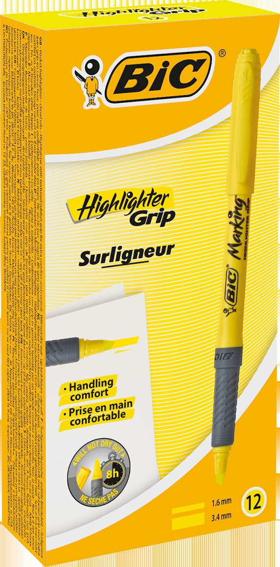 BIC Brite Liner Grip textMarker yellow