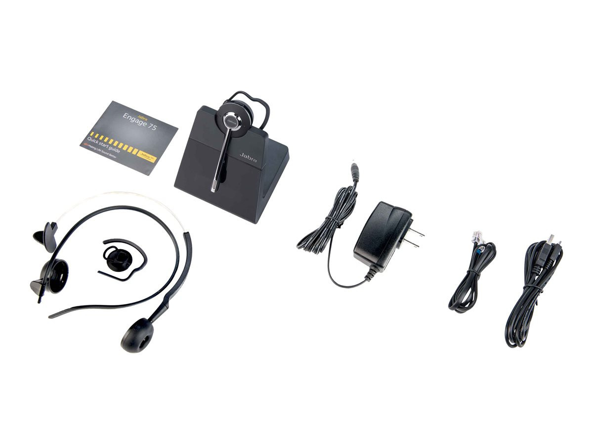 Jabra Engage 75 USB Headset, Black (Convertible)