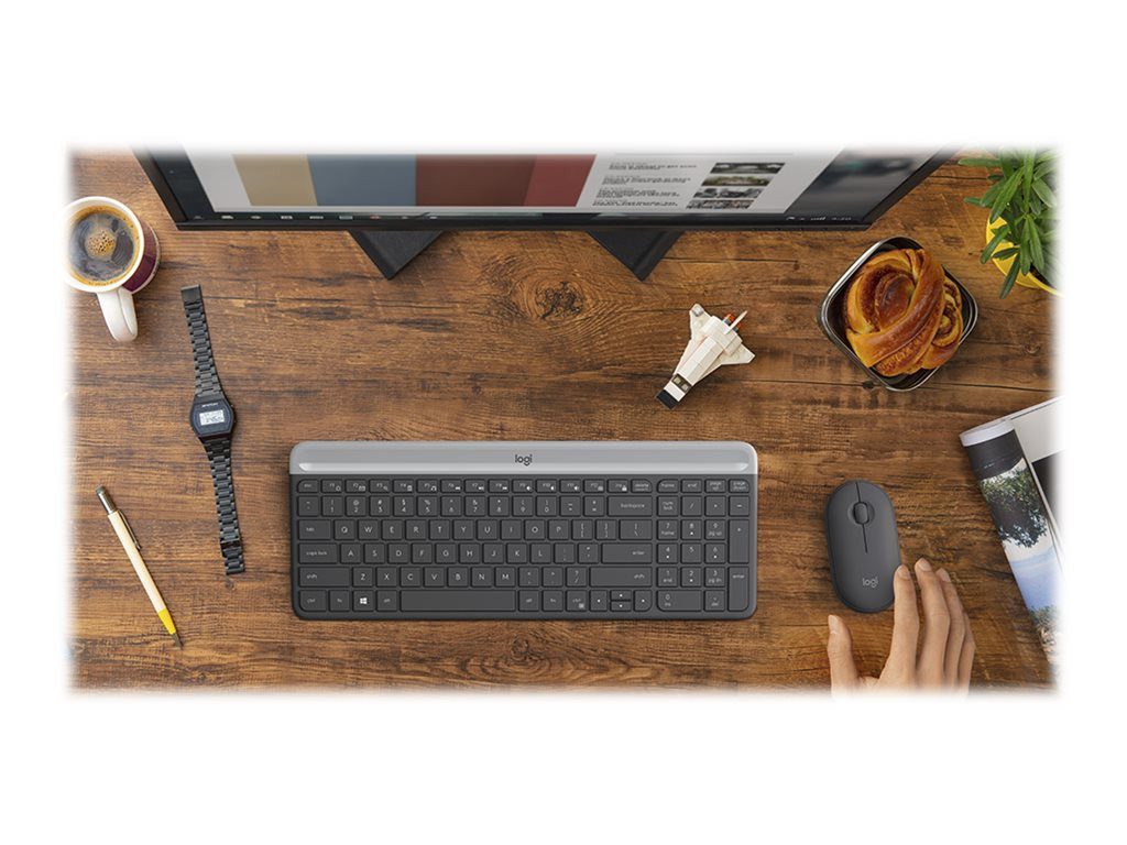 MK470 Slim Wireless Desktop Set, Graphite (Nordic)