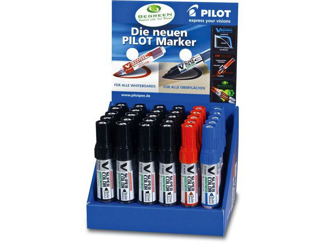 Pilot marker V-Super Color BeGreen skrå 1,4-5mm spids rød