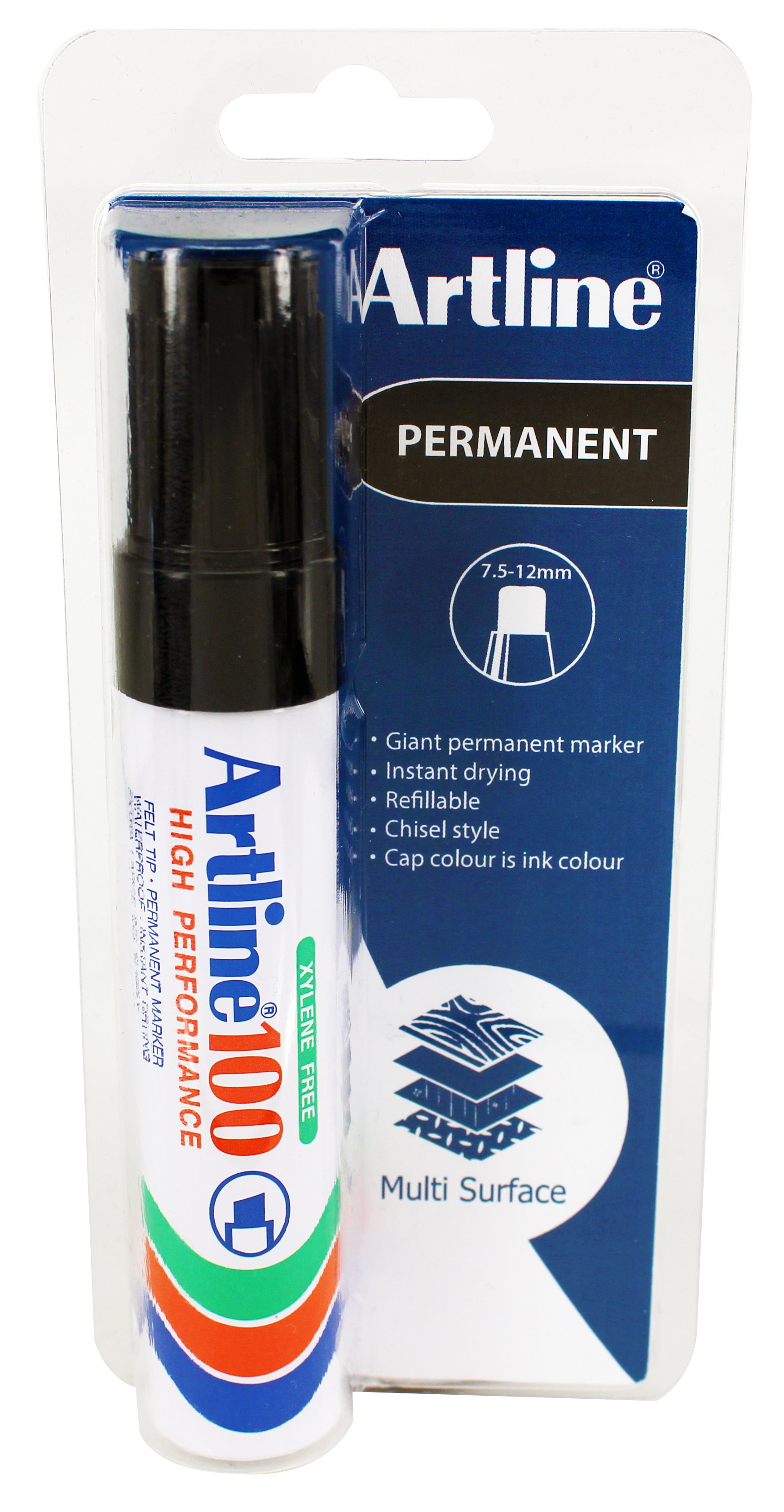 BildeArtline 100 Permanent Merkepenn Blister sort