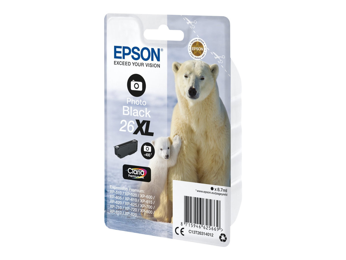 EPSON Ink C13T26314012 26XL Photo Black Polar Bear