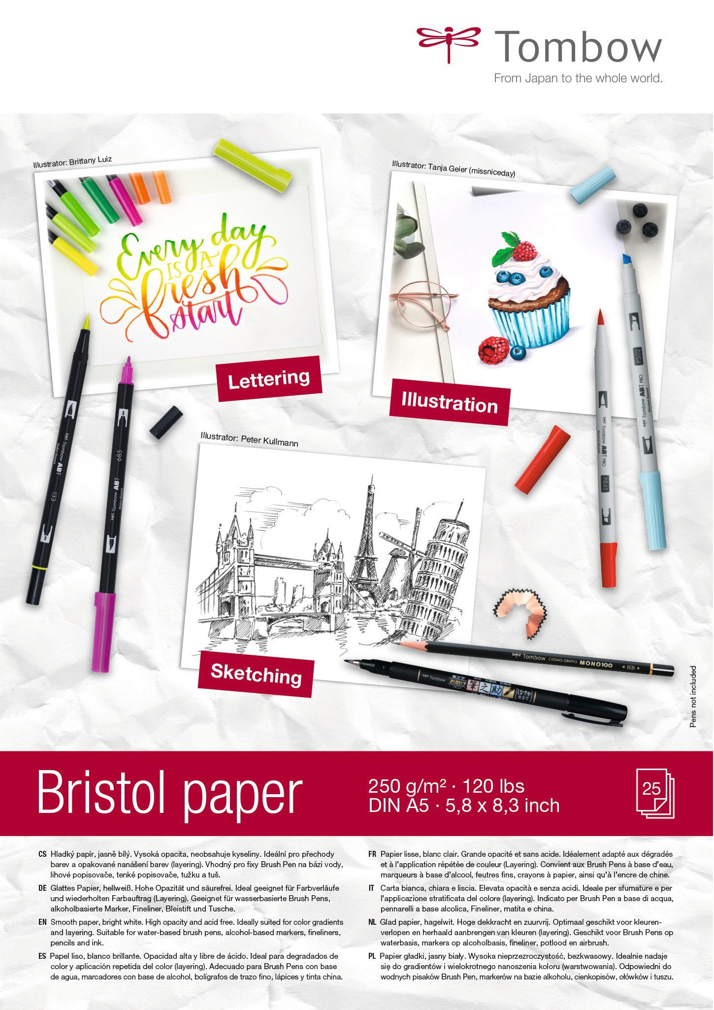 BildeTOMBOW Tegneblokk Bristol A5 250g 25ark