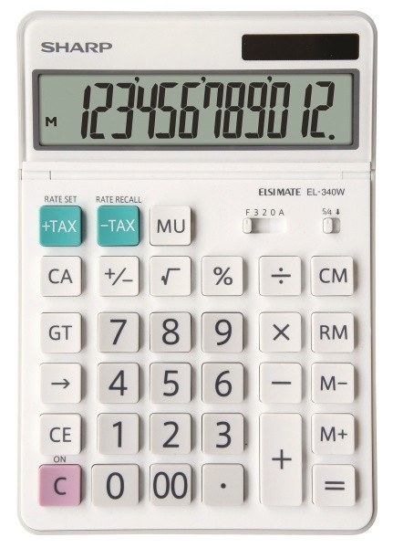 BildeSHARP Skrivebordskalkulator EL-340W hvit