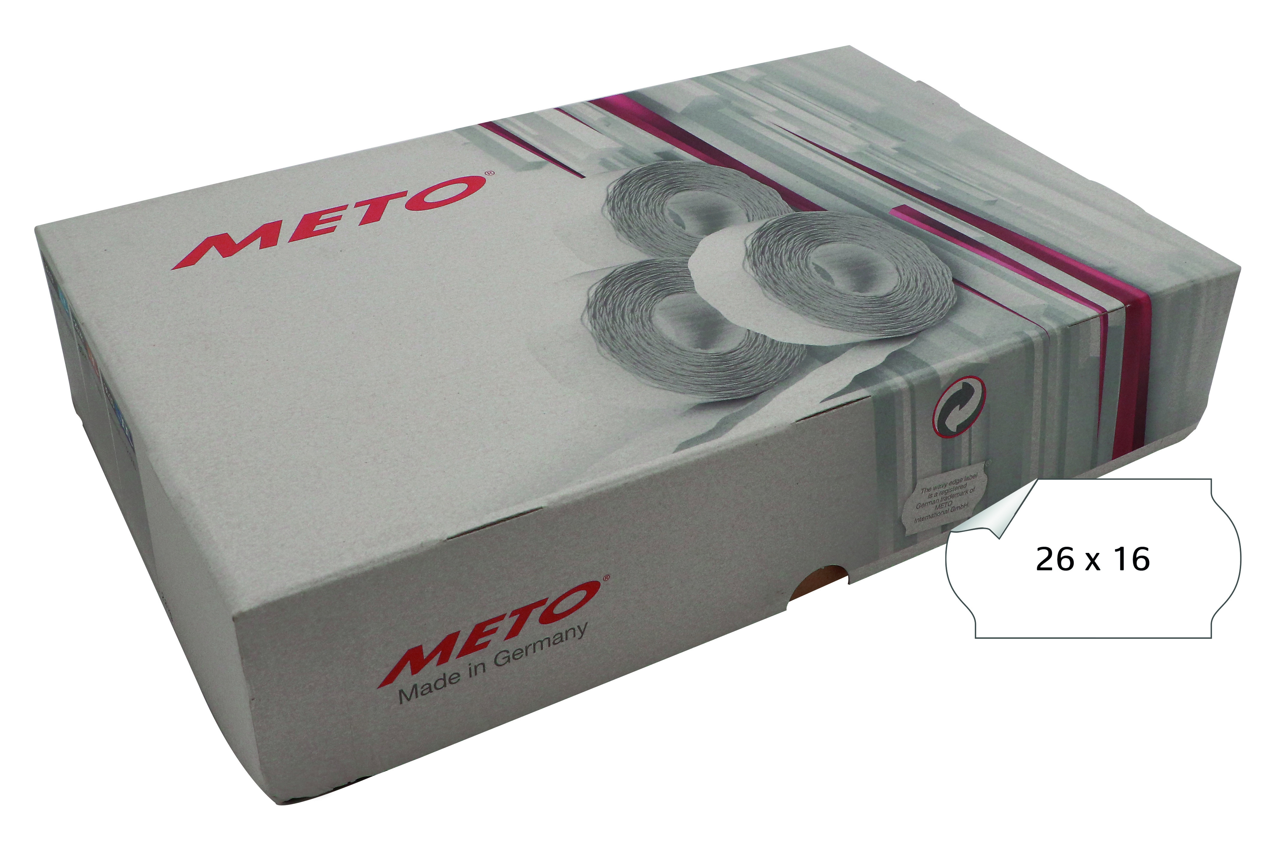 BildeMeto etikett avt 26x16 hvit (36rl/1200)